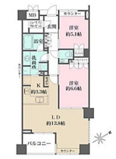 レジデンシア春日安藤坂　707号室　間取り