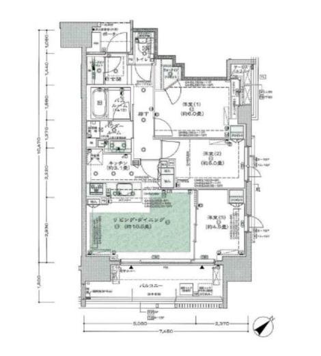 シティハウス文京千石駅前　1505号室　間取り