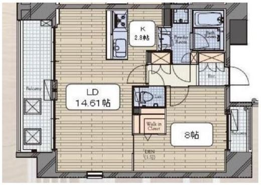 麻布十番テラス　301号室　間取り