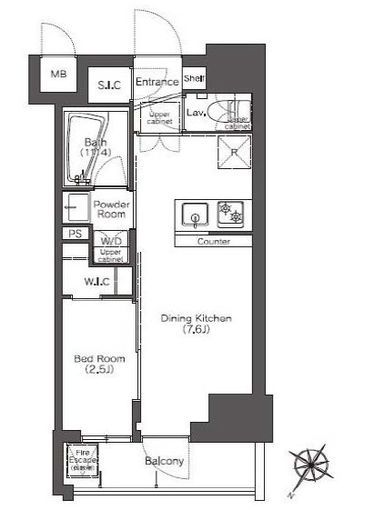 コンフォリア滝野川　301号室　間取り