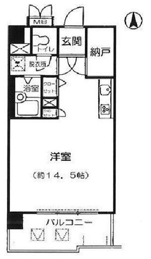 エルアージュ小石川　A4F1号室　間取り