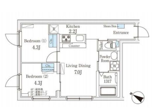Fika池袋　407号室　間取り
