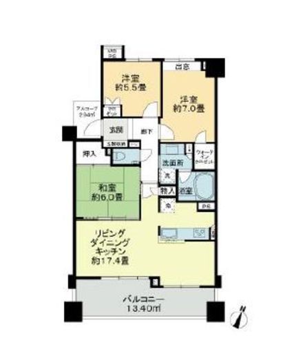 グランフォート青淵閣　210号室　間取り