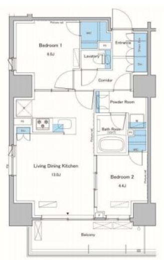 ルフォンプログレ滝野川　1009号室　間取り