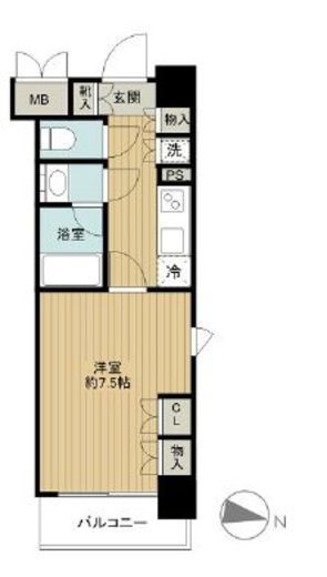 クオリア小石川　701号室　間取り