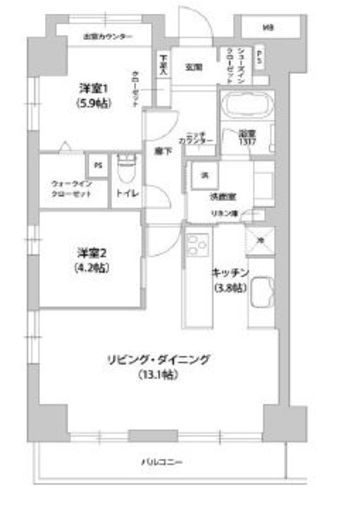 アウルコート南池袋　905号室　間取り