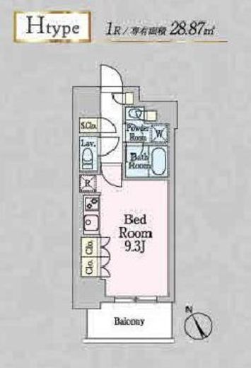 プライムメゾン板橋　1107号室　間取り