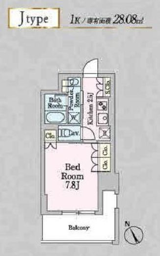 プライムメゾン板橋　1109号室　間取り