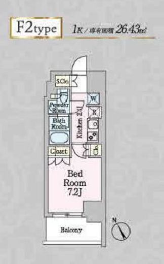プライムメゾン板橋　1306号室　間取り