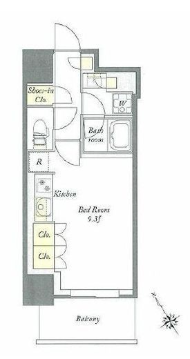 プライムメゾン板橋　1307号室　間取り