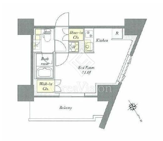 プライムメゾン板橋　1401号室　間取り