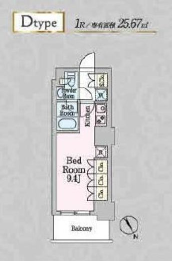 プライムメゾン板橋　1404号室　間取り
