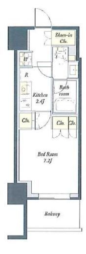 プライムメゾン板橋　1406号室　間取り