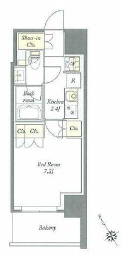 プライムメゾン板橋　406号室　間取り