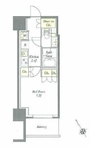 プライムメゾン板橋　509号室　間取り