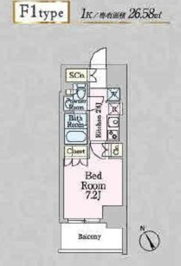 プライムメゾン板橋　606号室　間取り