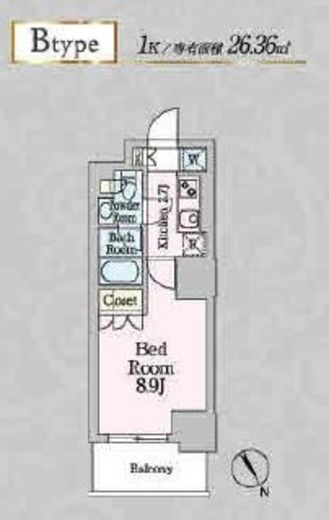 プライムメゾン板橋　802号室　間取り