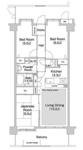 コンフォリア板橋仲宿　1002号室　間取り