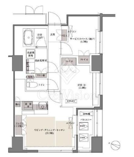 フォレストビュー護国寺　604号室　間取り