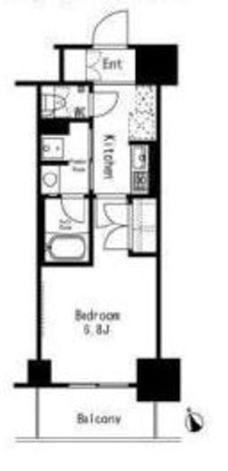 フレンシア文京関口　1202号室　間取り
