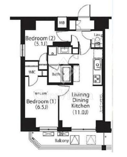 フレンシア文京関口　1204号室　間取り