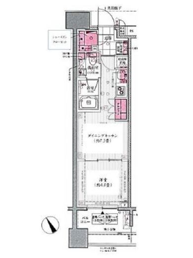 クレヴィア池袋イースト　6F1号室　間取り