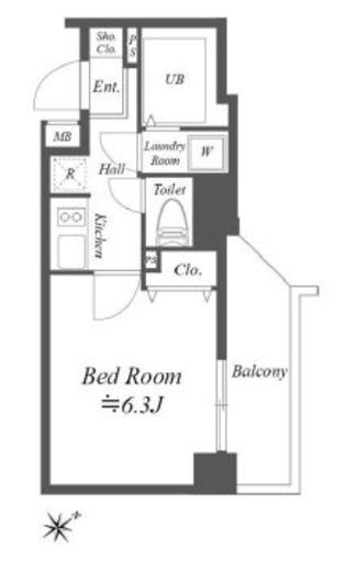 コスモリード月島　405号室　間取り