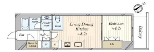 オープンレジデンシア六義園山手プレイス　2F1号室　間取り