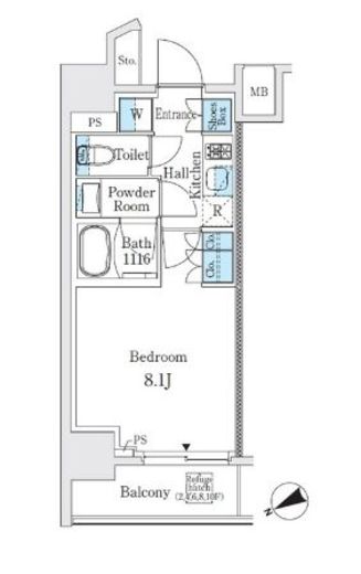 プライマル御茶ノ水　604号室　間取り