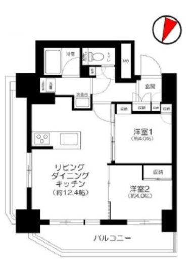 グローリオタワー巣鴨　1801号室　間取り