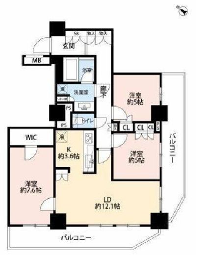 グローリオタワー巣鴨　2305号室　間取り