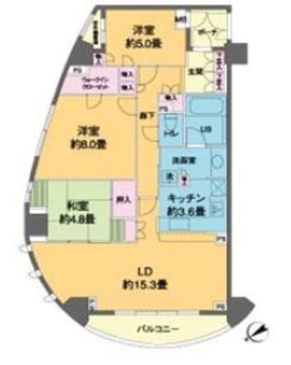カスタリア池袋　1403号室　間取り