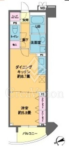 カスタリア池袋　805号室　間取り