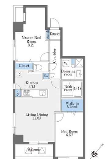 La Douceur巣鴨West (ラドゥセール巣鴨ウエスト)　201号室　間取り