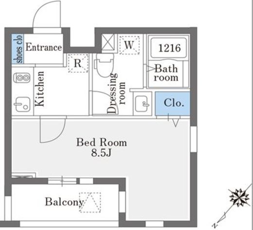 La Douceur巣鴨East (ラドゥセール巣鴨イースト)　107号室　間取り