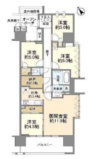 プラウドシティ池袋本町　1317号室　間取り