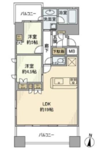 リビオ文京関口シティクロス　401号室　間取り