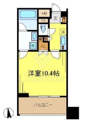 リビオ文京関口シティクロス　3F2号室　間取り