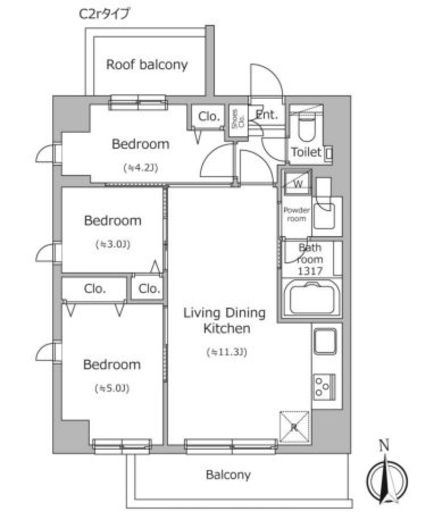 ドゥーエ南千住　404号室　間取り