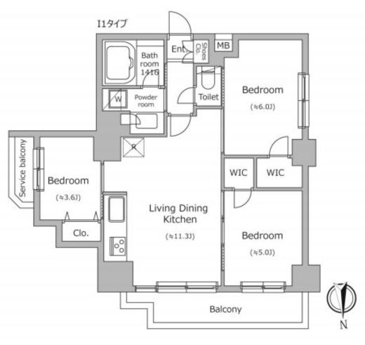ドゥーエ南千住　601号室　間取り