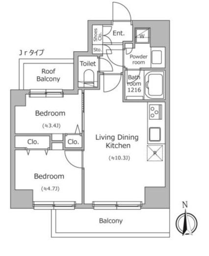 ドゥーエ南千住　603号室　間取り