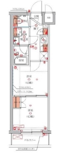 ハーモニーレジデンス池袋ウエストゲート　308号室　間取り