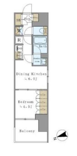 ブリリアイスト駒込　405号室　間取り