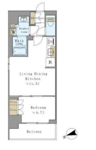 ブリリアイスト駒込　703号室　間取り