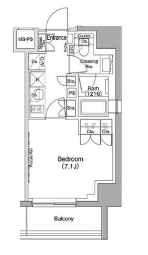 ザ・パークハビオ駒込　206号室　間取り