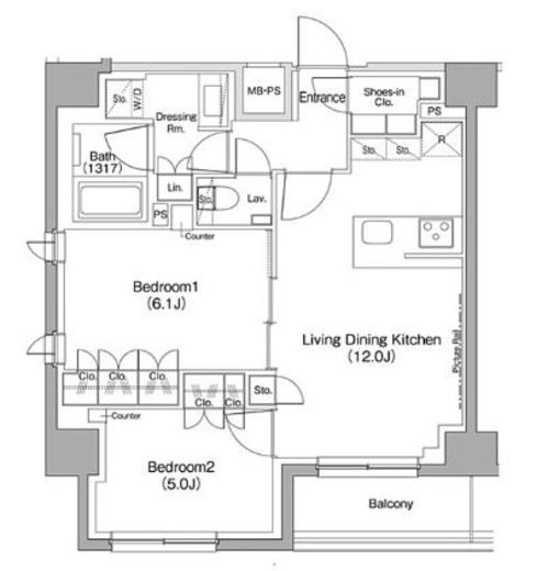 ザ・パークハビオ駒込　703号室　間取り