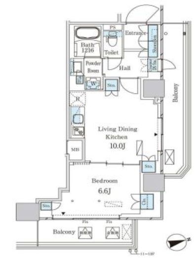 パークアクシス大塚ステーションゲートタワー　1401号室　間取り