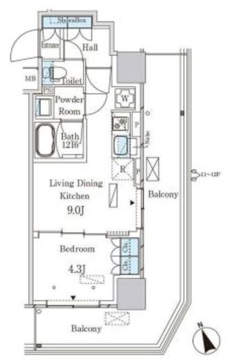 パークアクシス大塚ステーションゲートタワー　902号室　間取り