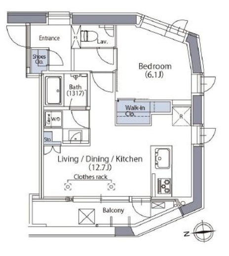 エルスタンザ文京湯島　903号室　間取り
