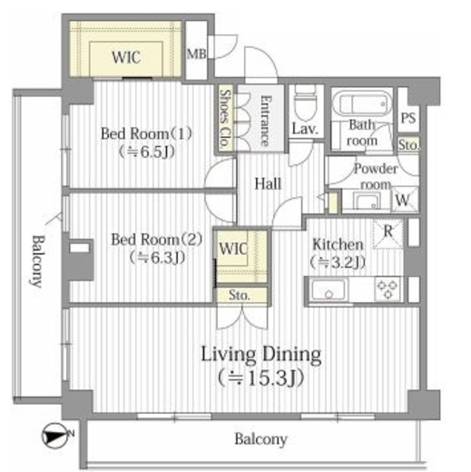 アウルフォレスト　403号室　間取り